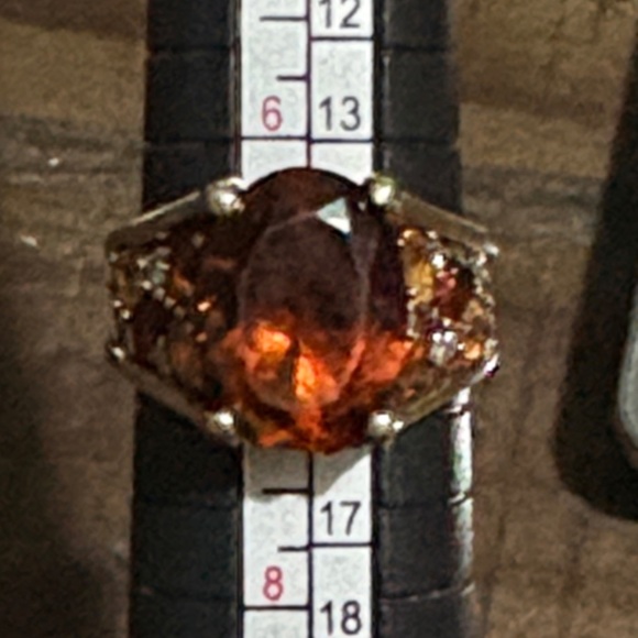 Elegant 10k Gold Citrine Wide Band Ring Size 7 - Picture 4 of 9